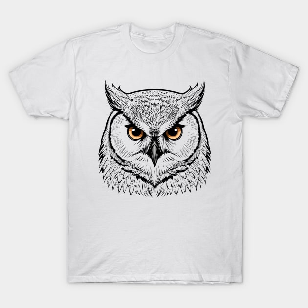 Enchanting Owl Face Texture T-Shirt by Orange-C